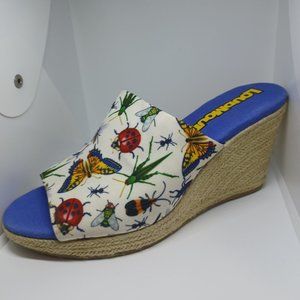 LoudMouth Butterfly print Jute wrapped wedges (9)